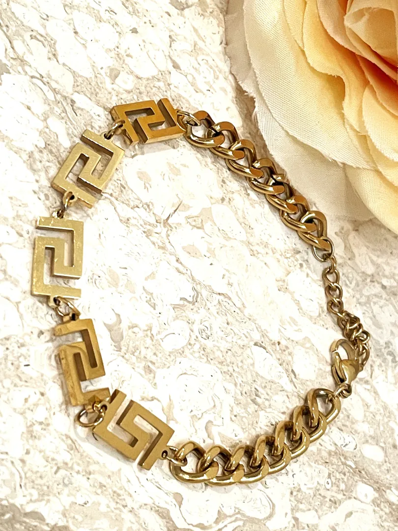Luxury Made In Greece Gold Bracelet Ancient Greek Jewelry 18k Gold Vermeil Greek Key Earrings Gold Her Greek Key Ring Meandros PierreLorren
