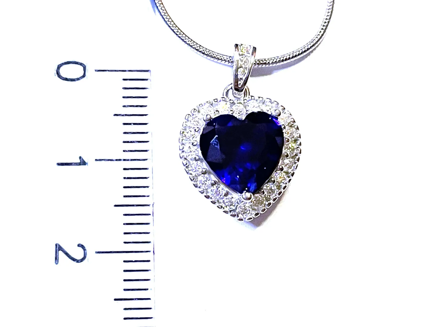 2 ctw CERTIFIED Natural Sapphire Heart Pendant Diamond Necklace Blue Sapphire Heart-cut Sapphire Diamond Necklace Jewelry 3.5 ctw Valentine