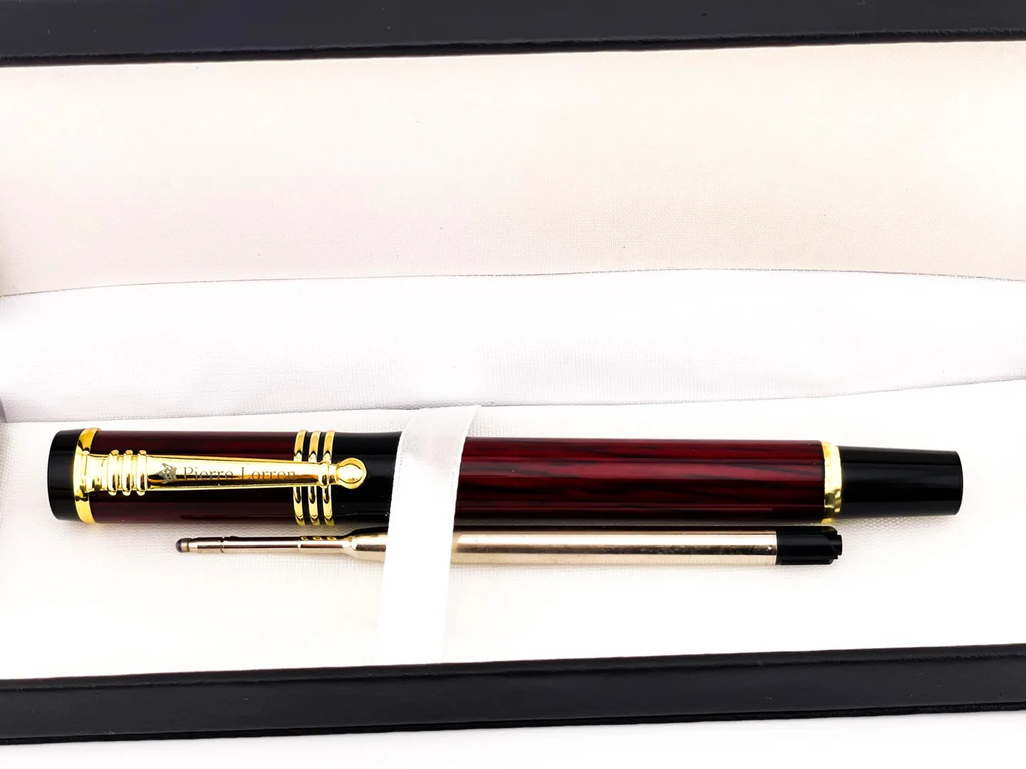 Pierre Lorren Antique Meander Roller Ball Pen Engraved Handmade Pen Set Ink Pen Writing Pen Anniversary Birthday Gift 18k Gold Silver Metal