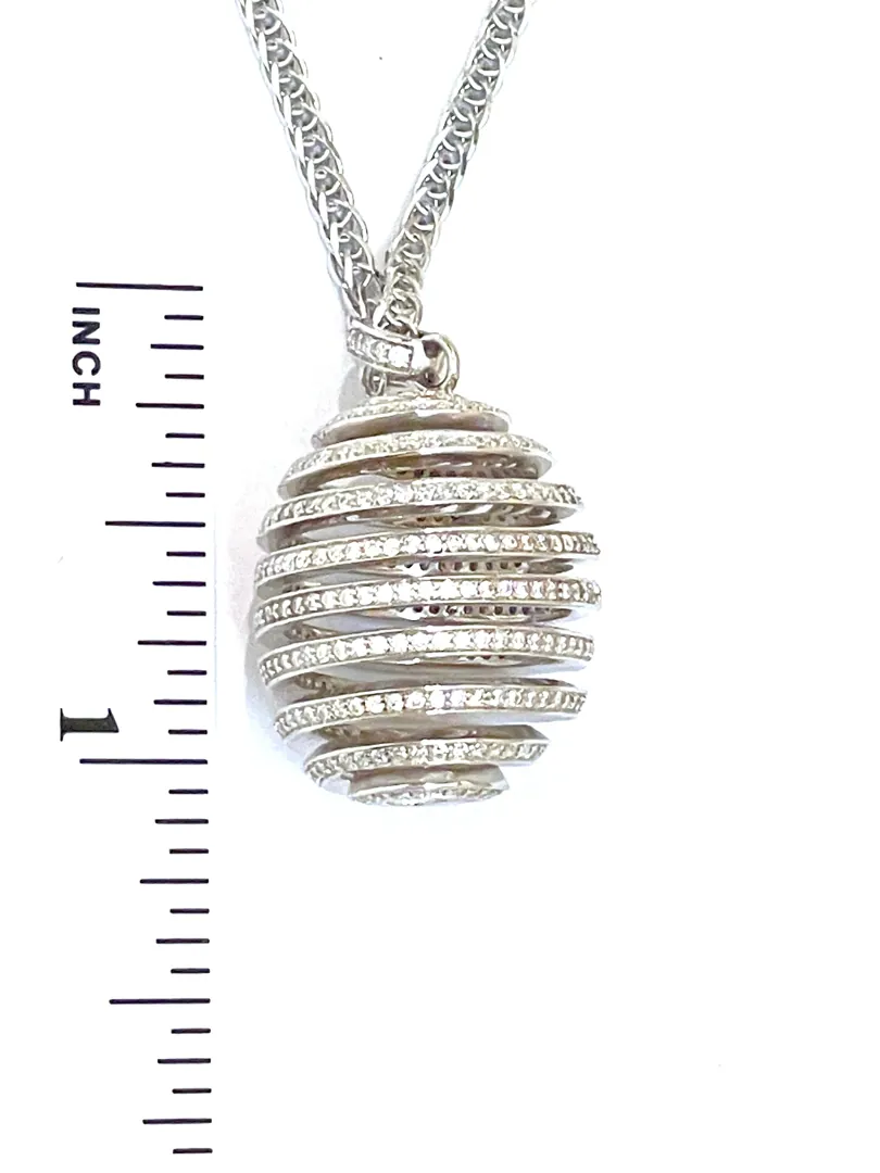 Diamond Pendant Faberge Egg Pendant Necklace Style Fine Jewelry Faberge Necklace Diamond Jewelry Egg Fabergé Egg Anniversary Gifts for Her