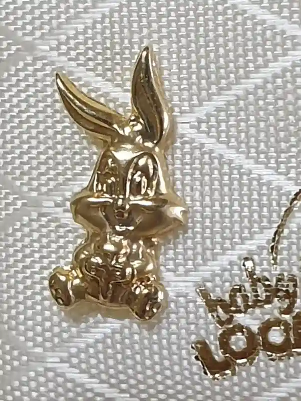 18kt Disney Earrings Studs Gift for Girls SOLID GOLD Bugs Bunny Looney Tunes/Girls Gold Earrings ORIGINAL Disney Cartoon Characters Gifts 