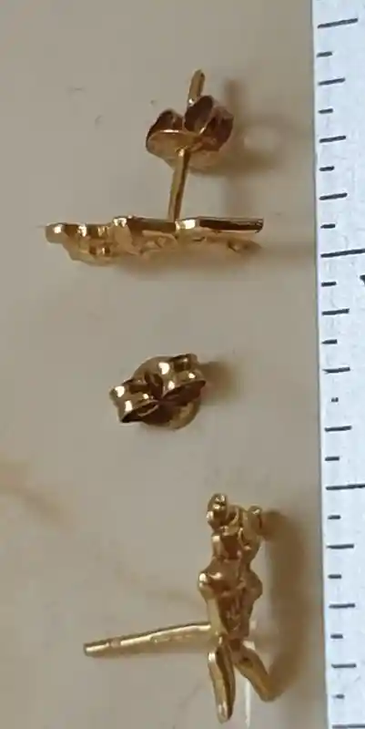 18kt Disney Earrings Studs Gift for Girls SOLID GOLD Bugs Bunny Looney Tunes/Girls Gold Earrings ORIGINAL Disney Cartoon Characters Gifts 