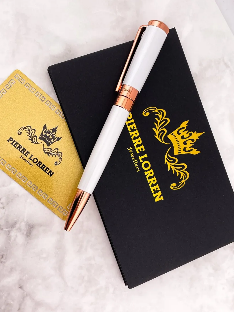 PierreLorren Antique Silver Ballpoint Pen Engraved Handmade Pen Set Ink Pen Writing Pen Anniversary Birthday Gift 18k Rose Gold Silver Metal