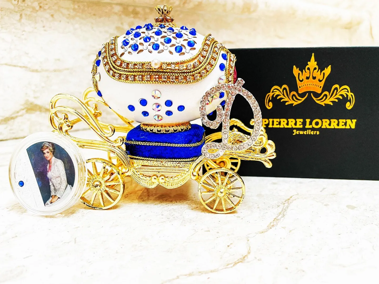 1997 Vintage Lady Diana Spencer Faberge Egg Musical Jewelry Box Princess Diana Royal Memorabilia Diana Jewelry Box Hand Carved Egg Music Box