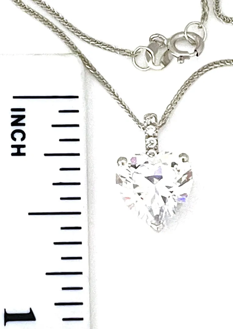 1.75 ctw Solitaire Diamond Heart Pendant Diamond Necklace 18k Solid Gold Necklace Gold Heart Pendant White Gold Anniversary Gift for Wife