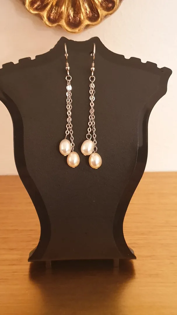 Pearl Set Solid Sterling Silver 925 Yoshika Original Pearls White Gold Rhodium Plated Handmade Set Necklace, Earrings & Bracelet.