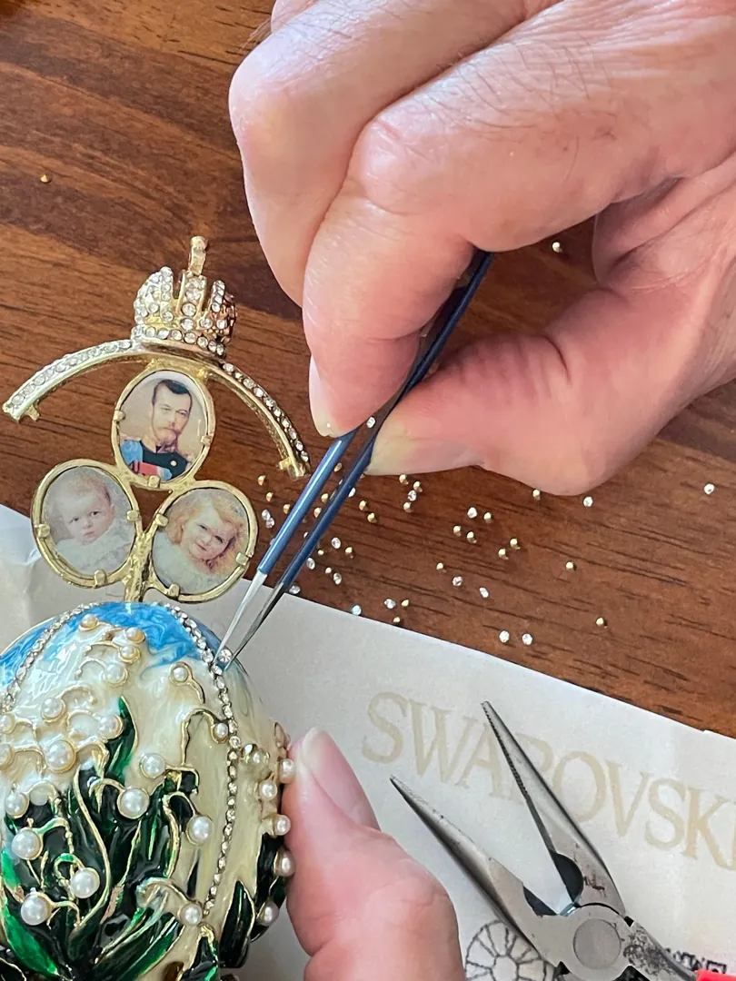 Luxury Photo Frame, Unique Graduation Gifts, 24k Gold, Faberge Egg Style, Good Luck Gift, Grad Presents, 260 Austrian Handset Crystals 24k