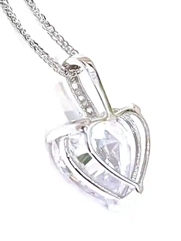 1.75 ctw Solitaire Diamond Heart Pendant Diamond Necklace 18k SOLID Gold Necklace Gold Heart Pendant White Gold Anniversary gift for wife 