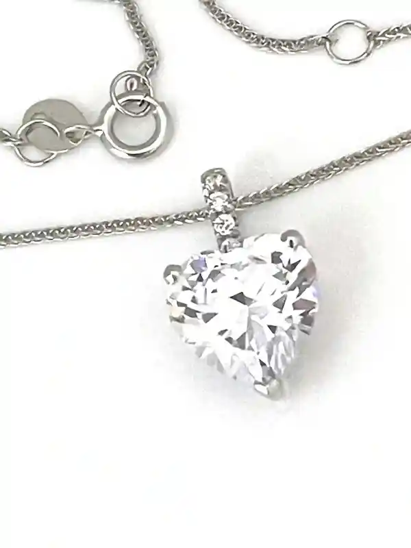 1.75 ctw Solitaire Diamond Heart Pendant Diamond Necklace 18k SOLID Gold Necklace Gold Heart Pendant White Gold Anniversary gift for wife 