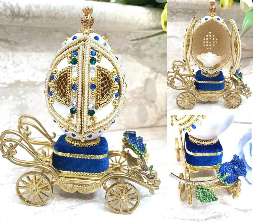 2002 REAL Faberge Egg Art Musical Gifts - 21st Birthday Gift from Dad - 21 Anniversary Gift - Wife Gift Ideas for 21-Year-Old - 24K GOLD