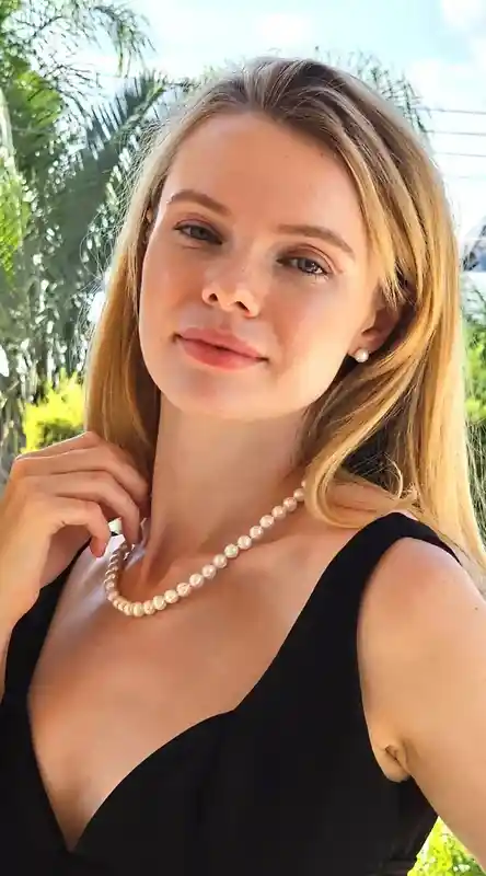 Japanese Pearls Akoya Pearl Necklace NATURAL Pearl Necklace Pearl Earrings HANDMADE Jewelry Salt Water Pearl Wedding Anniversary Womens Day 