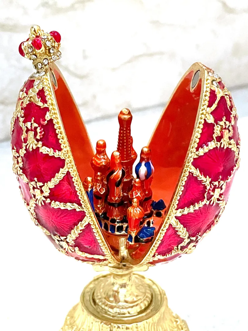 Pierre Lorren Fabergé Egg St. Petersburg Fabergé egg style Home Decor Pure Gold Decor Swarovski Crystal Diamond Handset Birthday Anniversary