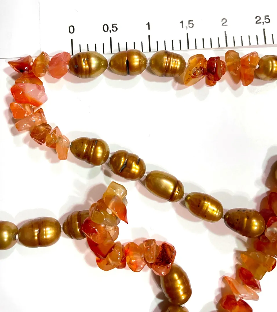 Superb AKOYA Cultured Bronze Pearl Necklace - GOLD Pearl Necklace - HANDKNOTTED Necklace - Daughter Graduation Gift for Her - 62 Inches