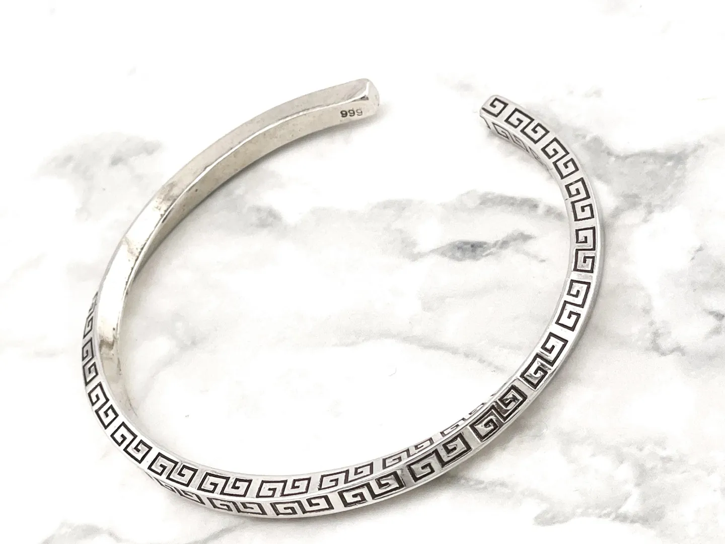 Men's Bracelet Meander Greek Key Art 999 Silver Ancient Greek Jewelry Bijoux Grec Bracelet Armband Men's Birthday Gift for Him ETERNITY LUCK