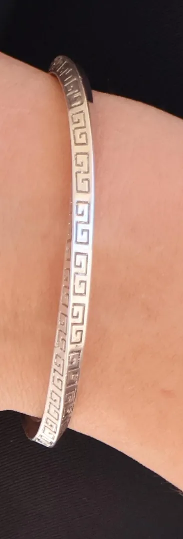 Men's Bracelet Meander Greek Key Art 999 Silver Ancient Greek Jewelry Bijoux Grec Bracelet Armband Men's Birthday Gift for Him ETERNITY LUCK