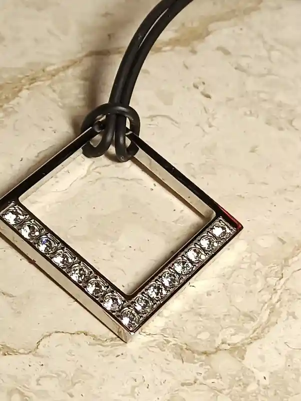 Silver Necklace Diamond Shaped Pendant/Geometric Necklace/Minimalist Jewelry/Graduation Gift for her Jewelry for girls Modern Necklace 1.5ct 