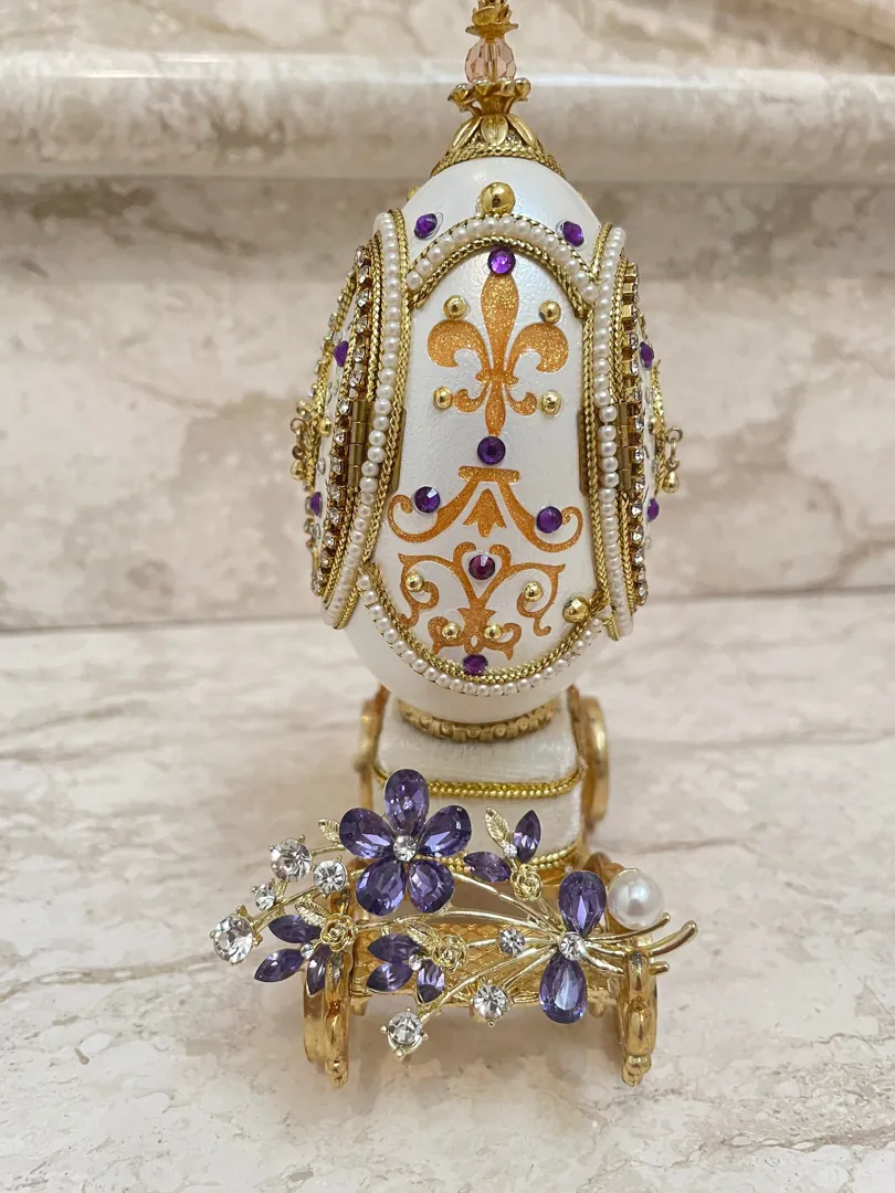 1993 Fabergé Egg Music Luxury Jewelry Box Engagement Present Fabergé Egg Ornament 30th Parents Anniversary Couple Wedding Gift 30th Birthday
