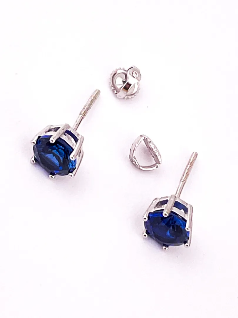 2ctw Natural Sapphire Earrings Sapphire Stud Earrings - Sapphire Gemstone Earrings Sapphire Jewelry for Wedding Gift for Her Pierre Lorren
