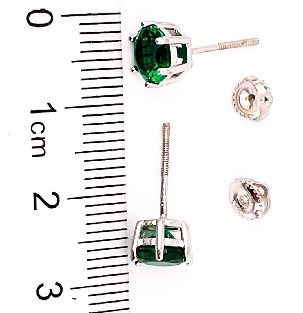 2ctw Natural Emerald Earrings - Emerald Stud Earrings - Emerald Gemstone Earrings - Emerald Jewelry for Women - Gift for Her - Pierre Lorren