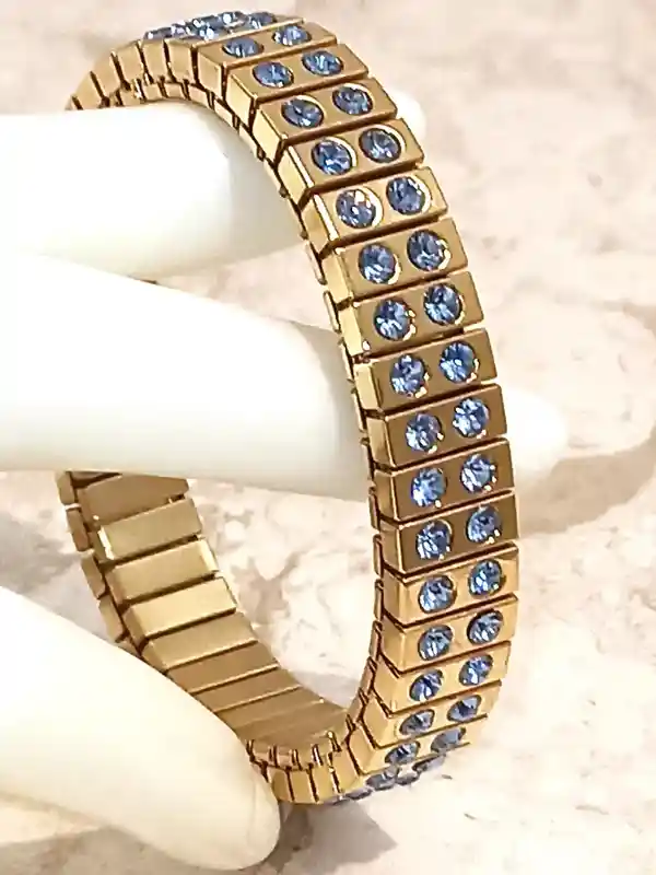 London Blue TOPAZ Bracelet 24k GOLD Bleu SWAROVSKI Crystal Bracelet Handmade Christmas December birthday Gift for women Anniversary Bracelet 