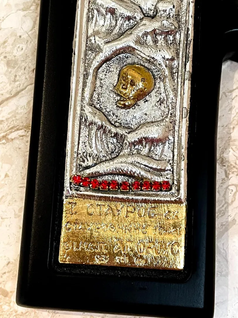 Antique Crucifix Cross, Orthodox Icon, Greek Icon, Byzantine Wall Cross, Solid Sterling Silver, Jesus Christ Wall Hanging Cross, Religious.