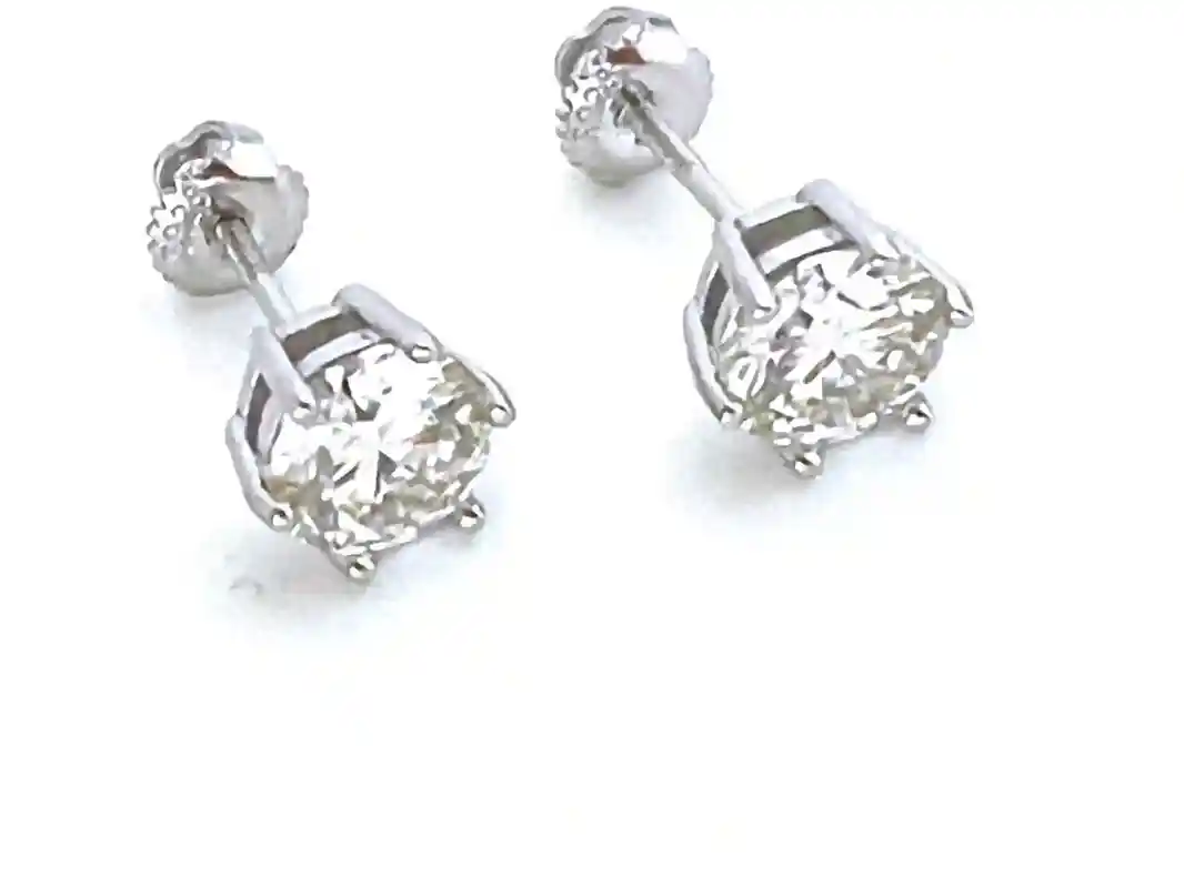 2 carat Diamond Earrings Solitaire Earrings Diamond Studs gift for her Solitaire Round Studs CERTIFIED Moss Lab Created Diamond Stud Earring 