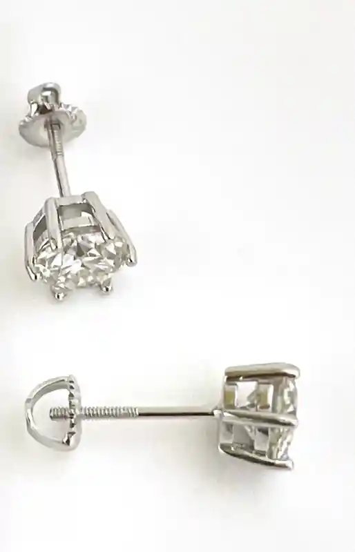 2 carat Diamond Earrings Solitaire Earrings Diamond Studs gift for her Solitaire Round Studs CERTIFIED Moss Lab Created Diamond Stud Earring 