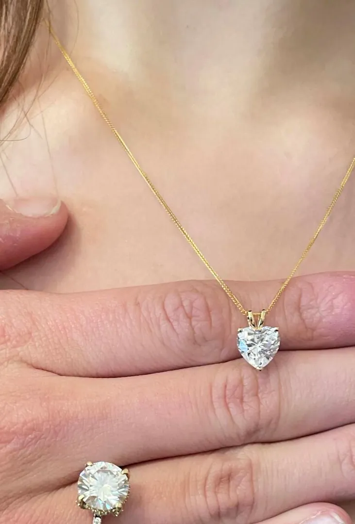 1.5ctw Heart Necklace, Heart Pendant, Diamond Heart Necklace, Solid 18K Yellow Gold Heart Diamond Necklace Handmade by Pierre Lorren