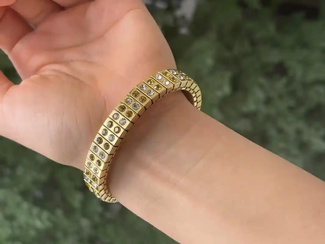 24k GOLD Citrine Bracelet gift for her, Gold Citrine, Prosperity bracelet, 96HANDSET Swarovski, Citrine, HANDMADE Jewelry, Teacher gift, 2ct 