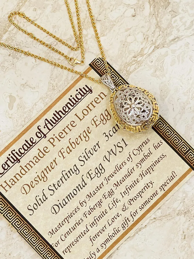 3 Carat Diamond Meander Pendant Greek Key Jewelry Gold Meander Necklace for Women Ancient Greek Jewelry Infinity Meander Infinite Luck Gift
