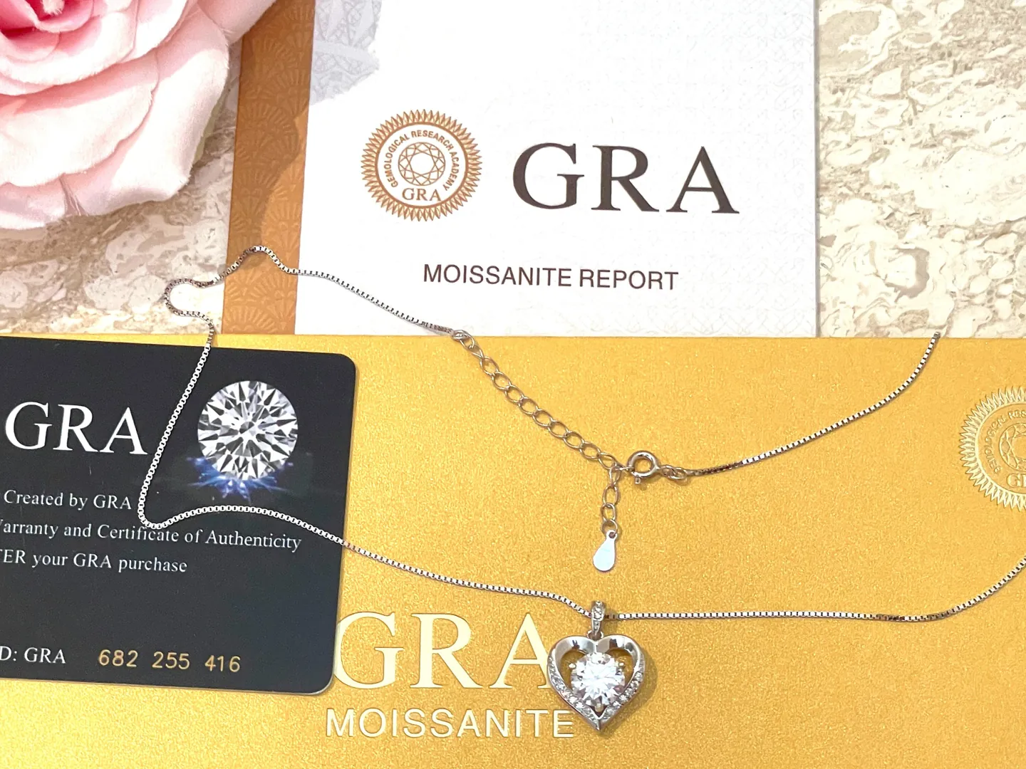 Handmade Diamond Necklace Heart Shaped Pendant Diamond Heart Jewelry Valentine's Day Gift Fine Jewelry White Gold 18K Sterling Silver Gifts