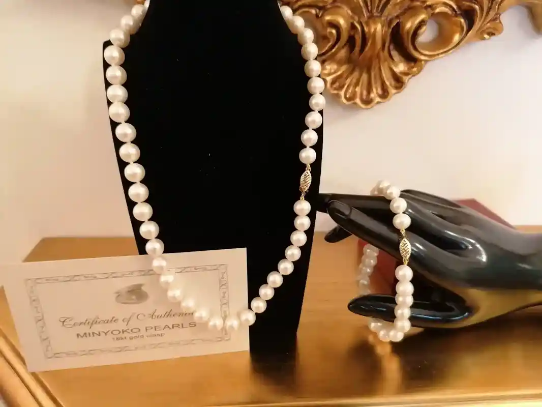 Saltwater AKOYA PEARL bracelet 18k Solid GOLD clasp Japanese Cultured Akoya Pearl bracelet Bridal Wedding Christmas Gift bracelet for woman 