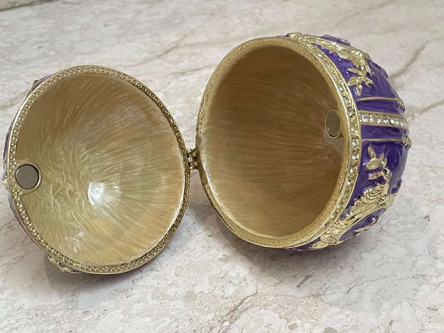 Limited Edition Faberge Egg Jewelry Box Handmade Russian Easter Egg Fabergé Style Egg Trinket Box 24K Gold Swarovski Crystal by Pierre Lorren