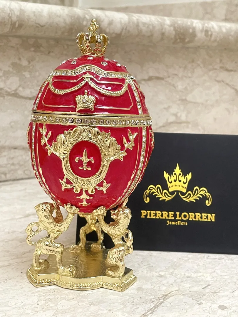 Unique Marble Swirl Fabergé Egg Home Decor Fabergé Style Eggs Swarovski Pure Gold Decor Handmade Gifts for Wedding Day Bride-to-Be Gifts