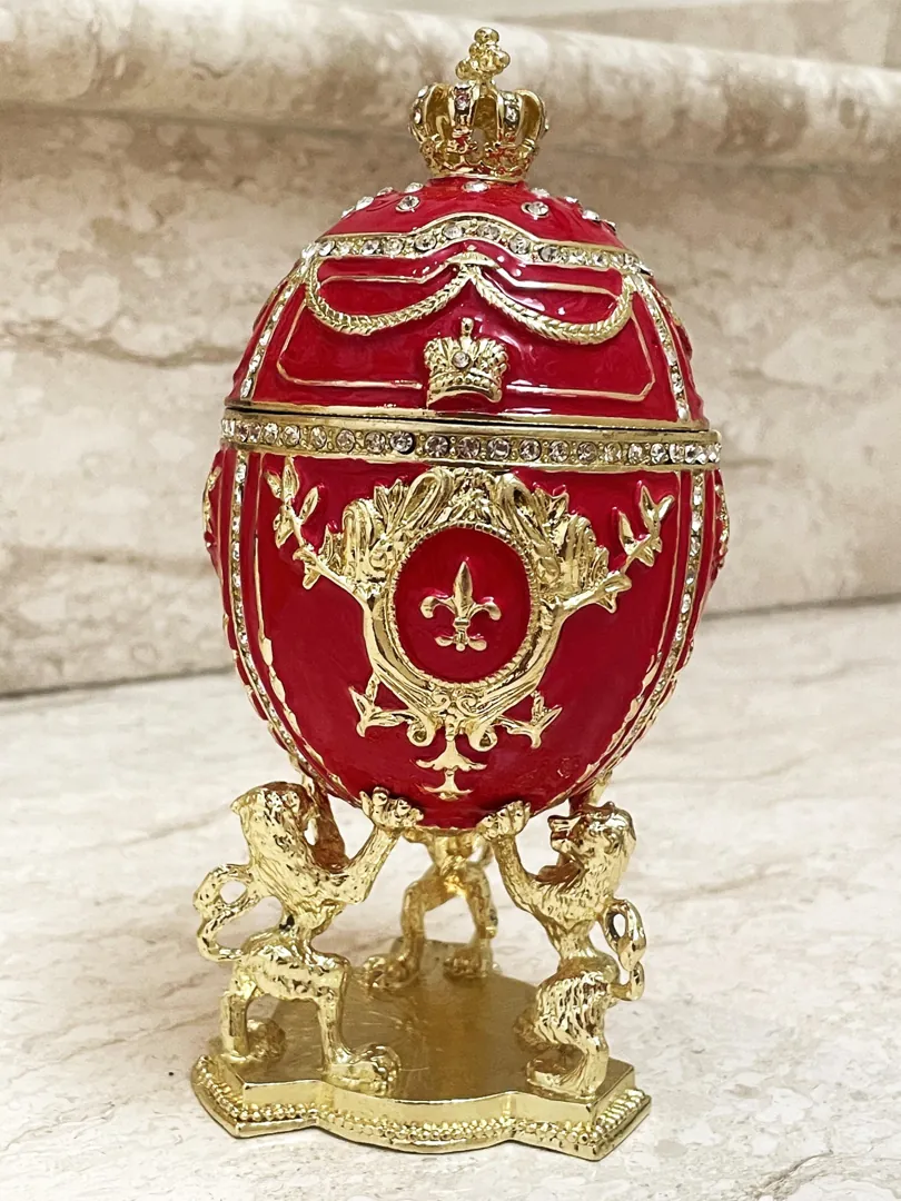 Unique Marble Swirl Fabergé Egg Home Decor Fabergé Style Eggs Swarovski Pure Gold Decor Handmade Gifts for Wedding Day Bride-to-Be Gifts