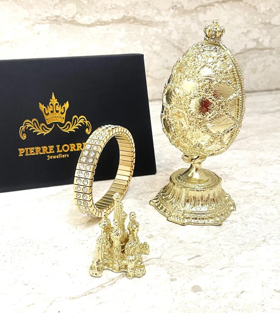 Faberge Egg 1898 Faberge Egg present Handmade Fabergé eggs Style Newly Engaged Gift 24k Gold Swarovski Handset Couple present Unique Wedding