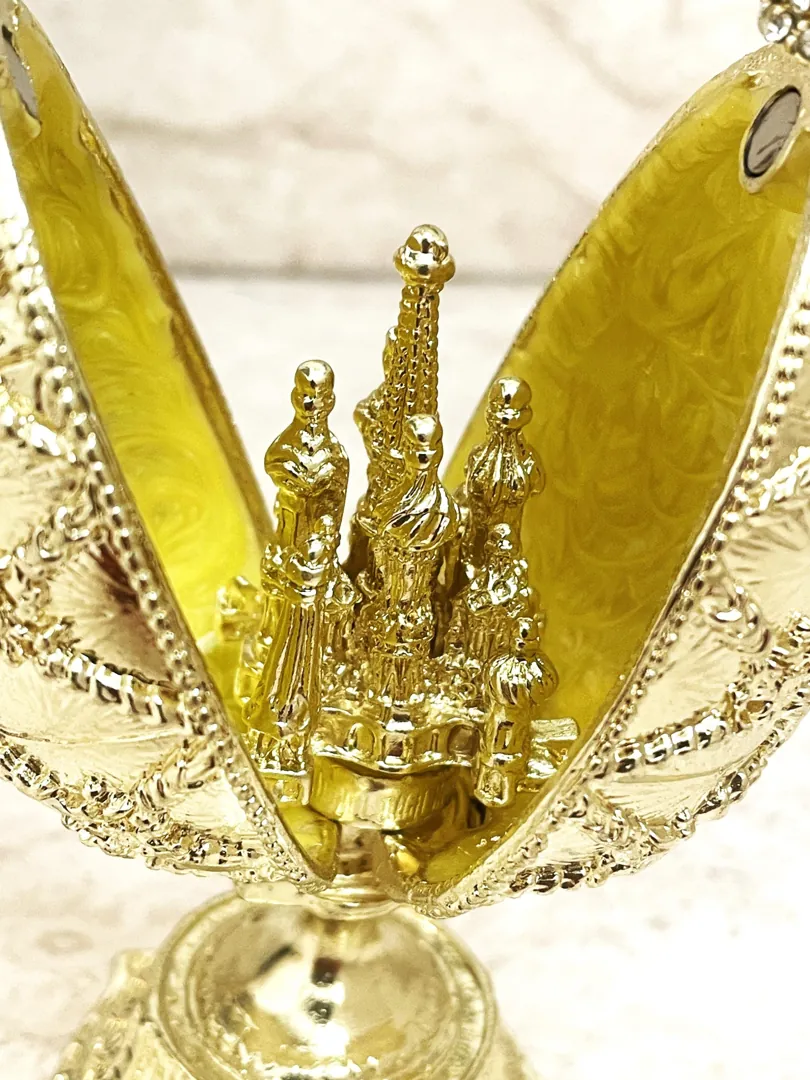 Pierre Lorren Faberge Egg St. Petersburg Faberge Style Egg Home Decor Pure Gold Decor Swarovski Crystal Diamond Handset Anniversary Birthday