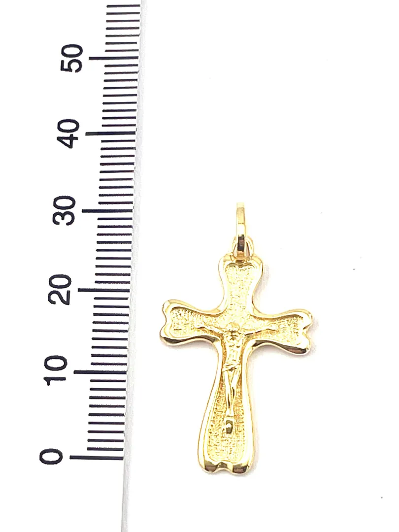 18kt Yellow Gold Cross Pendant Solid 18k GOLD Cross Necklace Christian Father gift Crucifix Cross for Men Cross for Son Graduation Birthday