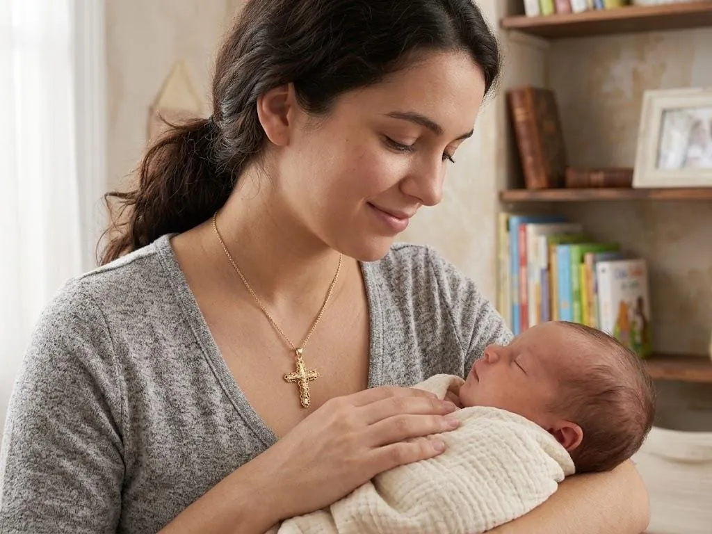18k Yellow Gold Cross Pendant Solid 18kt GOLD Cross Necklace Christian Mother Gift Crucifix Cross for Woman Cross for Graduation Daughter
