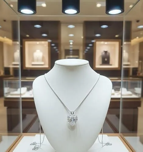 Pierre Lorren 1.5ct Heart Diamond Pendant, 18k Solid White Gold Necklace, Heart Diamond Jewelry Handmade Love Diamond Fine Jewelry.
