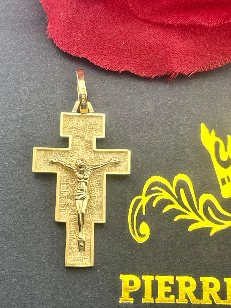 18k Yellow Gold Cross Pendant Solid 18kt GOLD Cross Necklace Christian Father Gift Crucifix Cross for Men Cross for Son Birthday Graduation