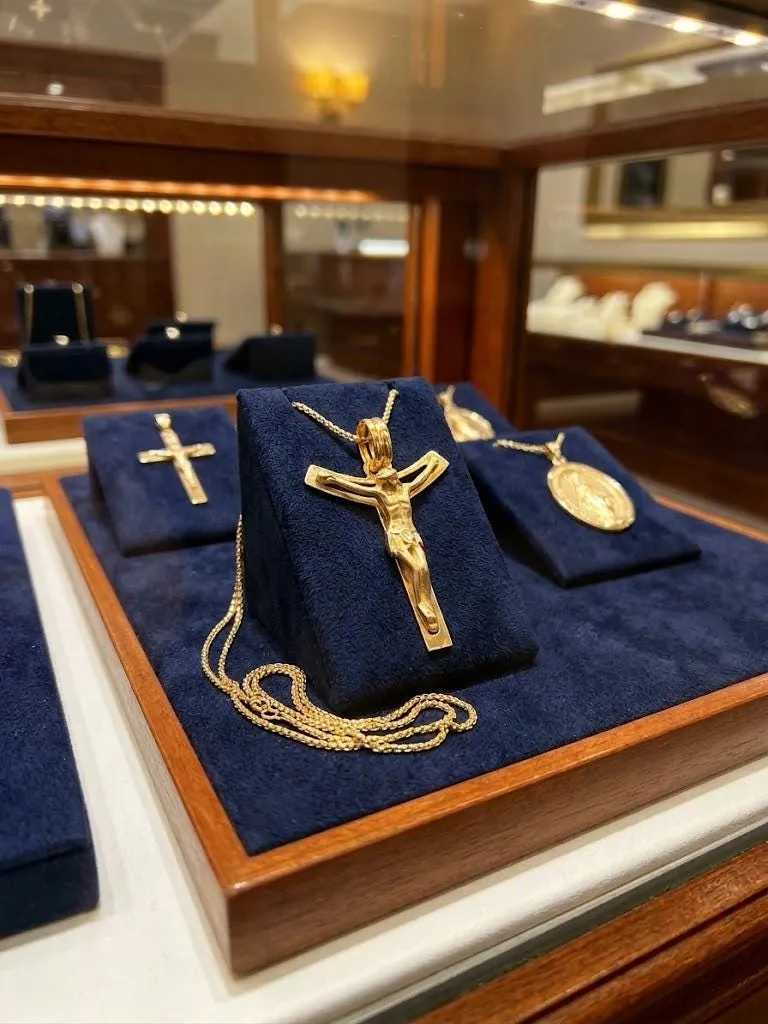 18k Yellow Gold Cross Pendant Solid 18kt Gold Cross Necklace Christian Father Gift Crucifix Cross for Men Cross for Son Graduation Birthday