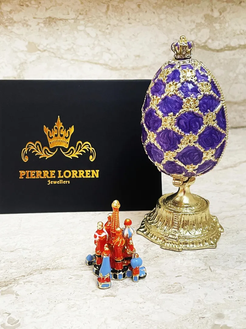 Pierre Lorren Faberge Egg St Petersburg Faberge Style Egg Home Decor Pure Gold Decor Swarovski Crystal Diamond Handset Birthday Anniversary