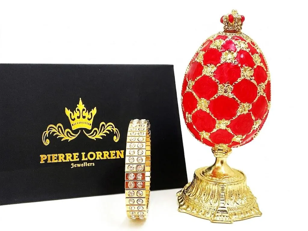 Faberge Egg 1898 Faberge Egg present Handmade Fabergé eggs Style Newly Engaged Gift 24k Gold Swarovski Handset Couple present Unique Wedding