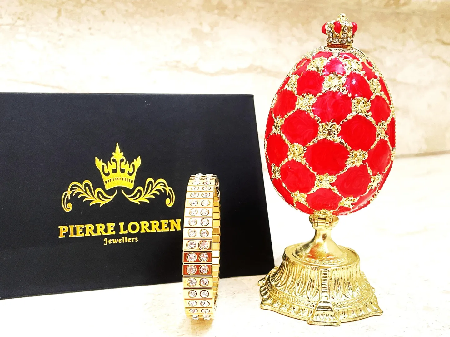 Pierre Lorren Faberge Egg St. Petersburg Faberge Style Egg Home Decor Pure Gold Decor Swarovski Crystal Diamond Handset Birthday Anniversary.