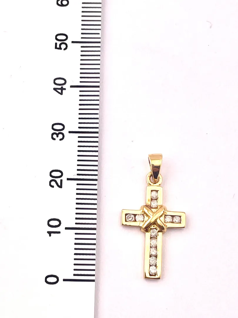 18k Yellow Gold Cross Pendant Solid 18kt GOLD Cross Necklace Christian Mother gift Crucifix Cross for Women Cross for Graduation Daughter