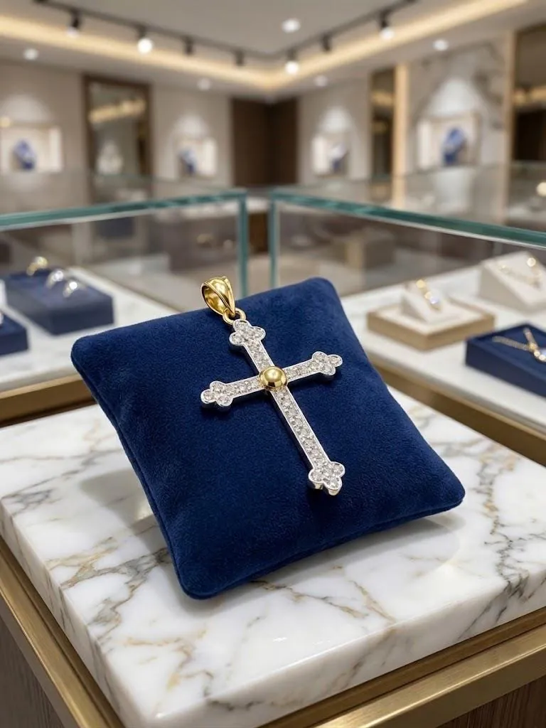 18k Yellow Gold Cross Pendant Solid 18kt Gold Cross Necklace Christian Mother Gift Crucifix Cross for Women Cross for Graduation Daughter