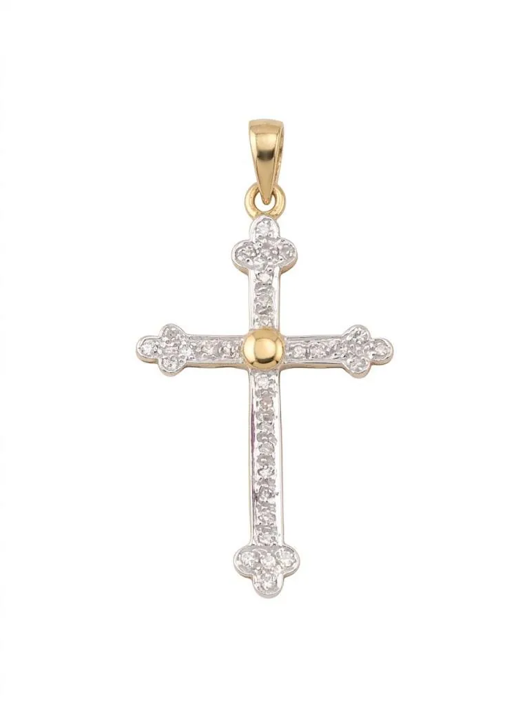 Solid 18k Gold Cross Natural Diamond Cross Pendant Diamond Cross Necklace Christian Mother Gift Crucifix Cross for Mom Cross for Women 1.57
