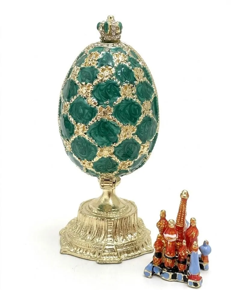 Faberge Egg 1898. Handmade Fabergé eggs style. Newly engaged gift. 24k gold, Swarovski handset. Unique wedding present for couples.