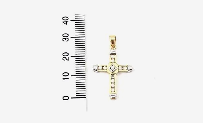 Solid 18k Gold Cross Natural Diamond Cross Pendant Diamond Cross Necklace Christian Mother Gift Crucifix Cross for Mom Cross for Women 1.18